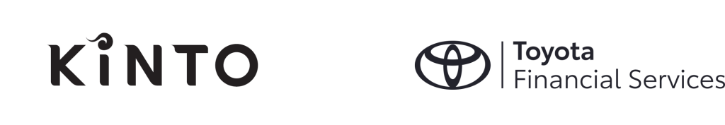 Logotipos das empresas Kinto e Toyota Financial Services.
