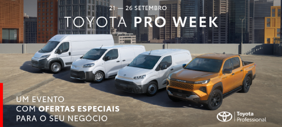 Toyota Pro Week regressa de 21 a 26 de setembro com condições exclusivas para clientes empresariais