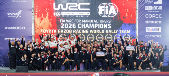 TOYOTA GAZOO Racing-WRT celebra o título mundial em 2026 com a vitória de Solberg no Chile
